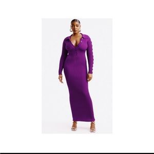 Hanifa Myra Purple Knit Maxi